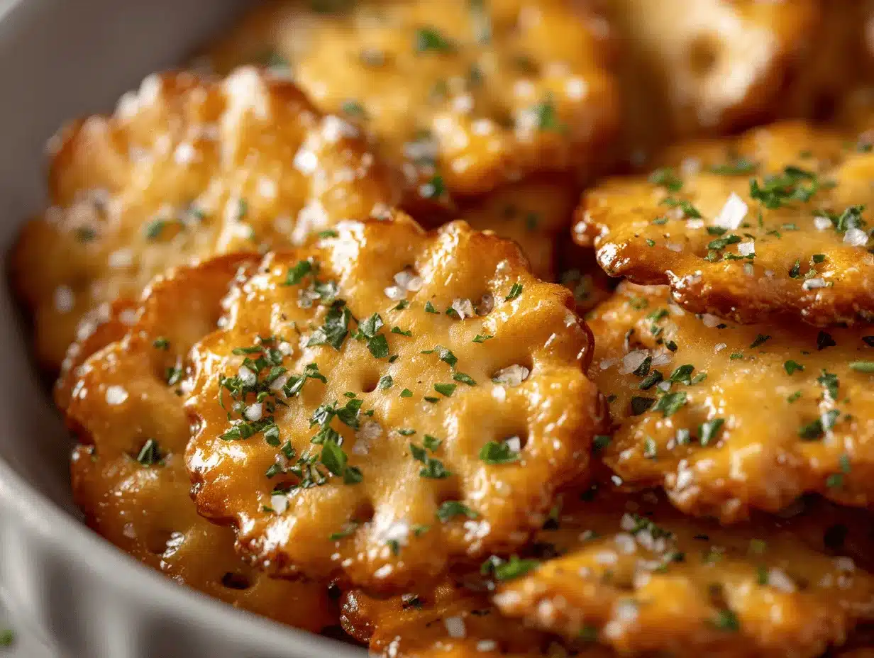 garlic Ritz snacks preparation steps