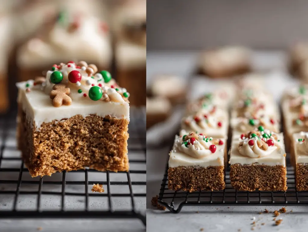 gingerbread cookie bars - featured image