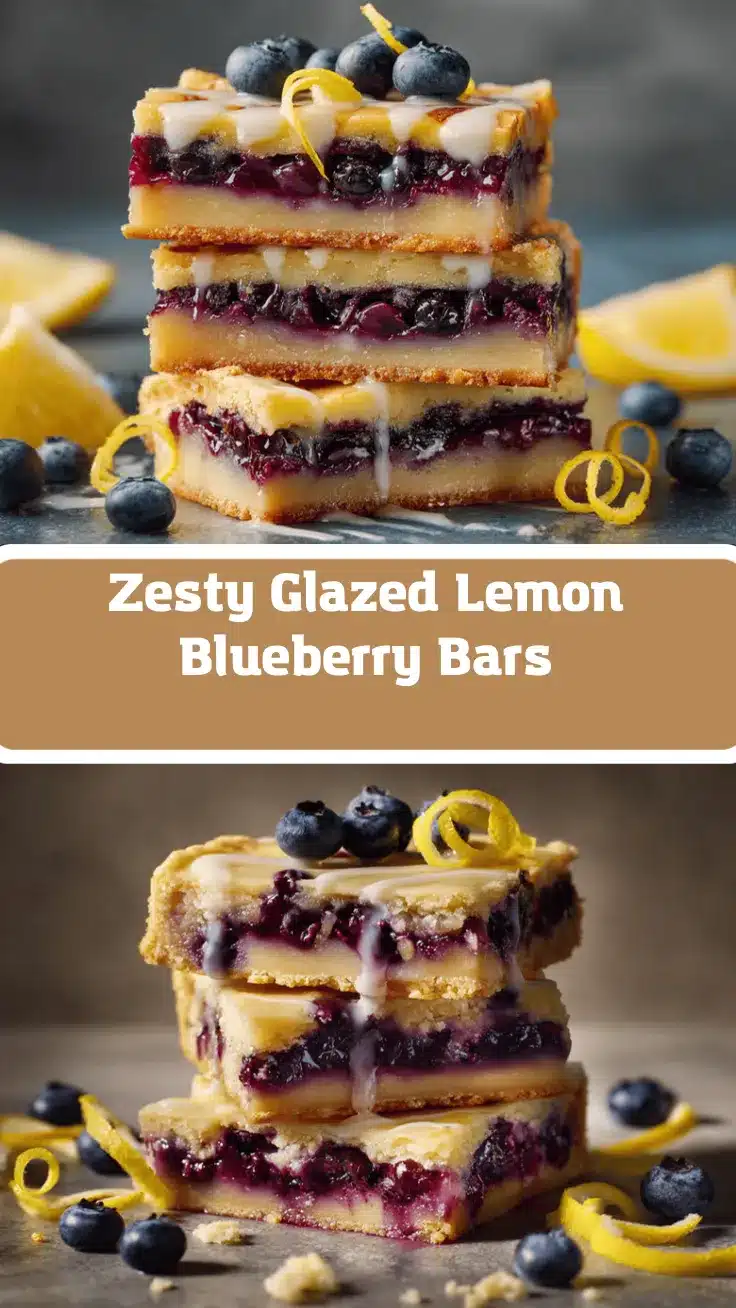 glazed lemon blueberry pie bars recipe