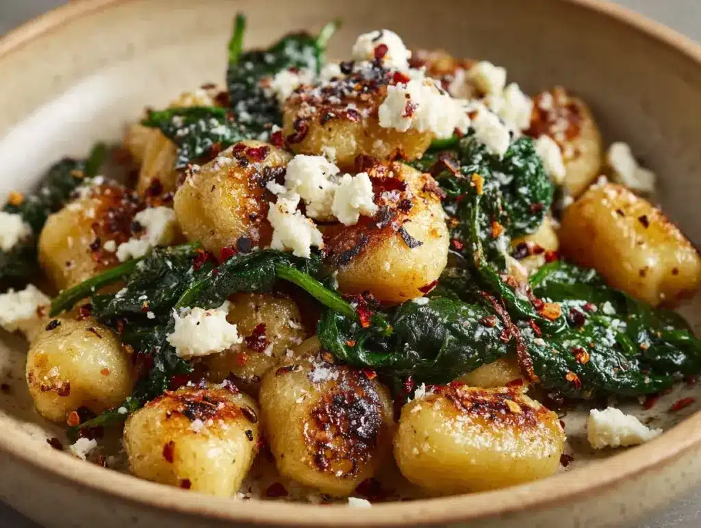 Gnocchi with Spinach and Feta - featured image