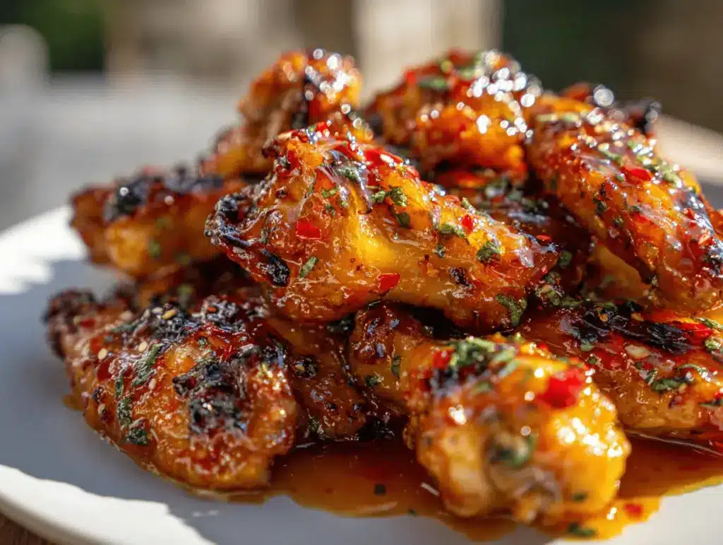 honey sriracha pineapple chicken wings - featured image