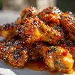 honey sriracha pineapple chicken wings - featured image