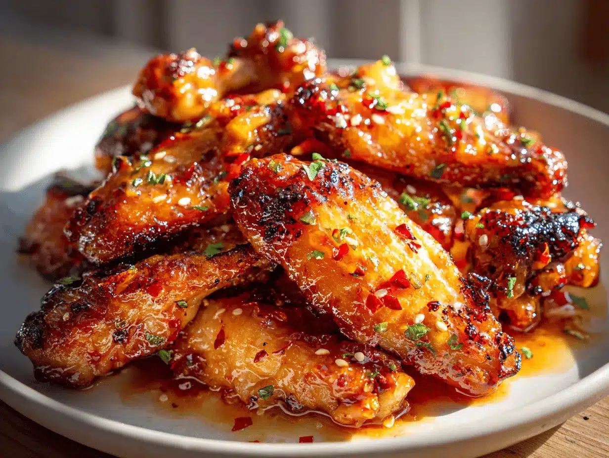 honey sriracha pineapple chicken wings preparation steps