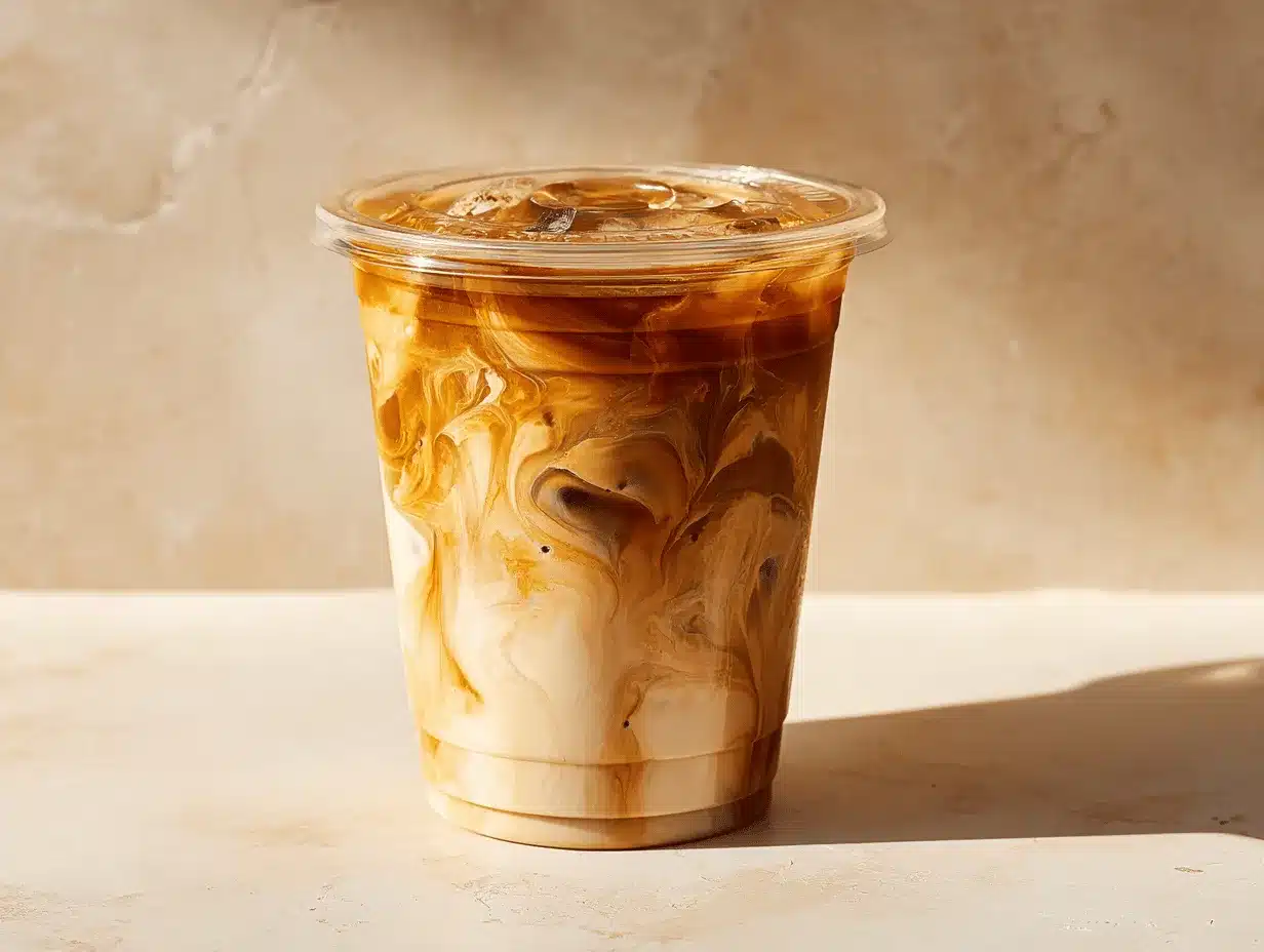 iced brown sugar cinnamon oat milk latte preparation steps