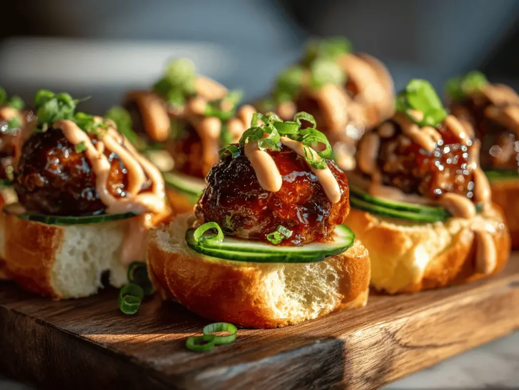 Korean BBQ meatball sliders - featured image