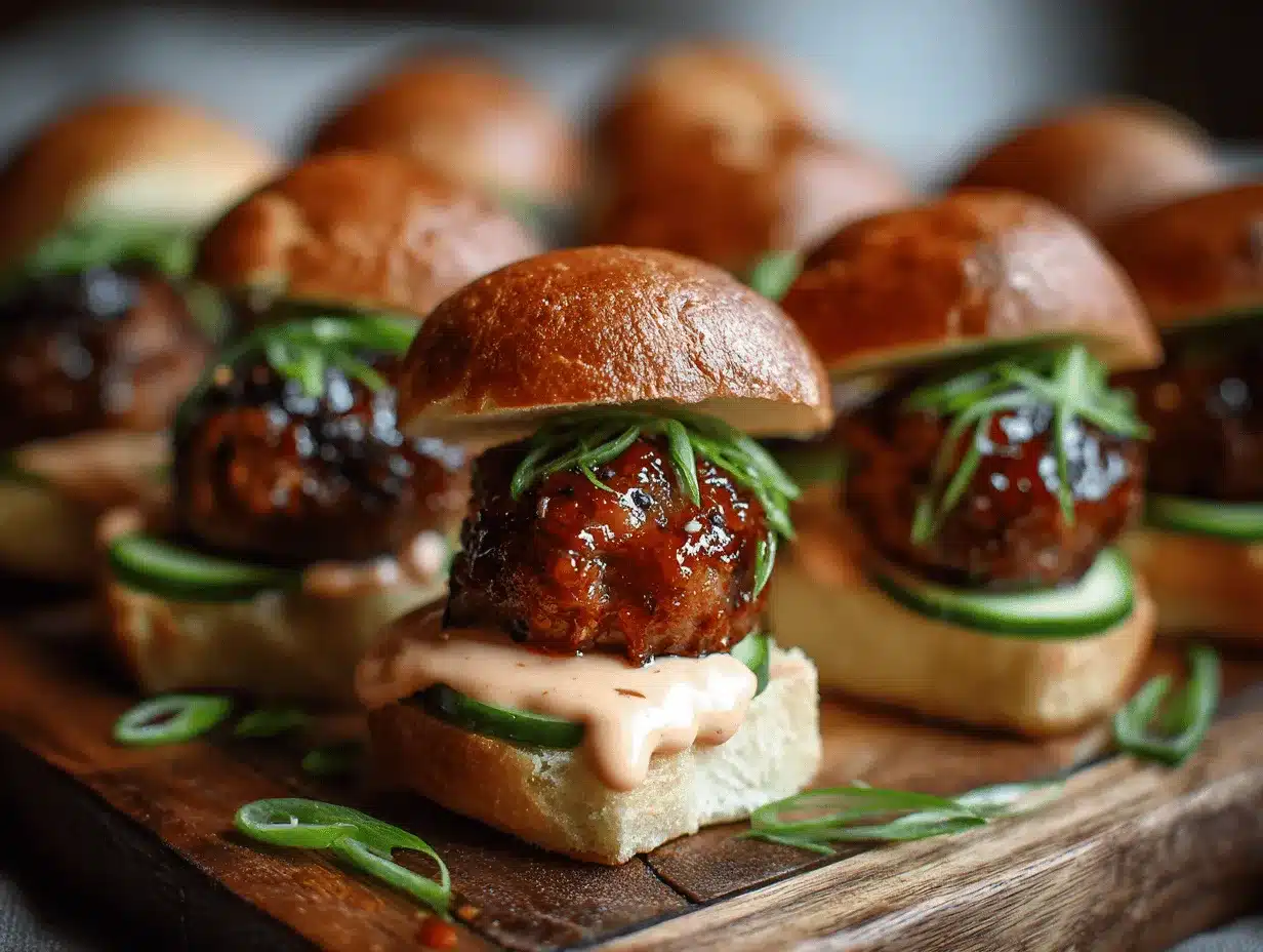 Korean BBQ meatball sliders preparation steps
