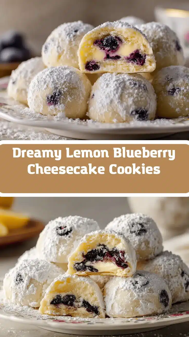 lemon blueberry cheesecake snowball cookies recipe