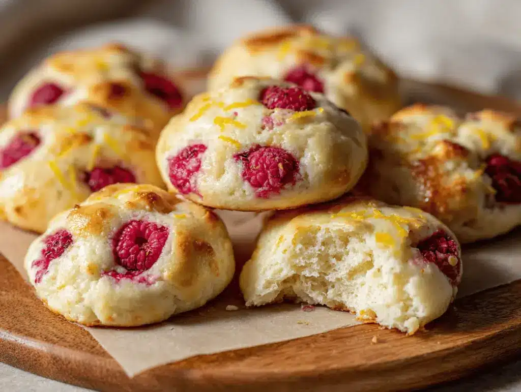 lemon raspberry cottage cheese cloud bread - featured image
