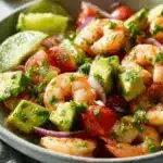 lime shrimp and avocado salad - featured image