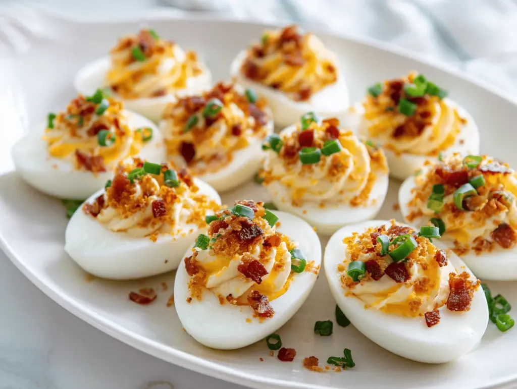 loaded jalapeño popper deviled eggs - featured image