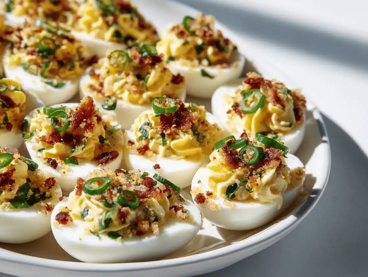 loaded jalapeño popper deviled eggs preparation steps