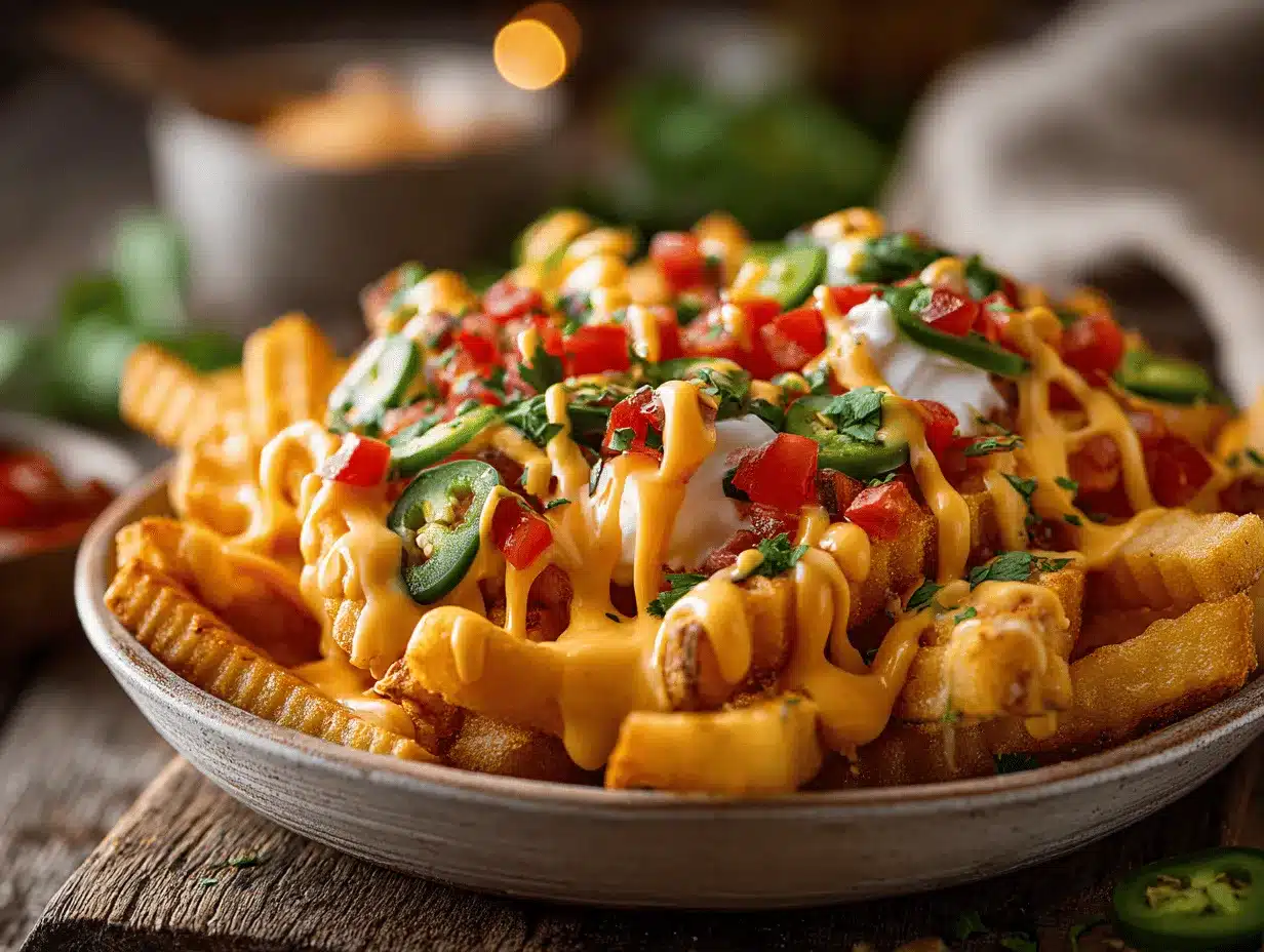 loaded nacho cheese fries preparation steps