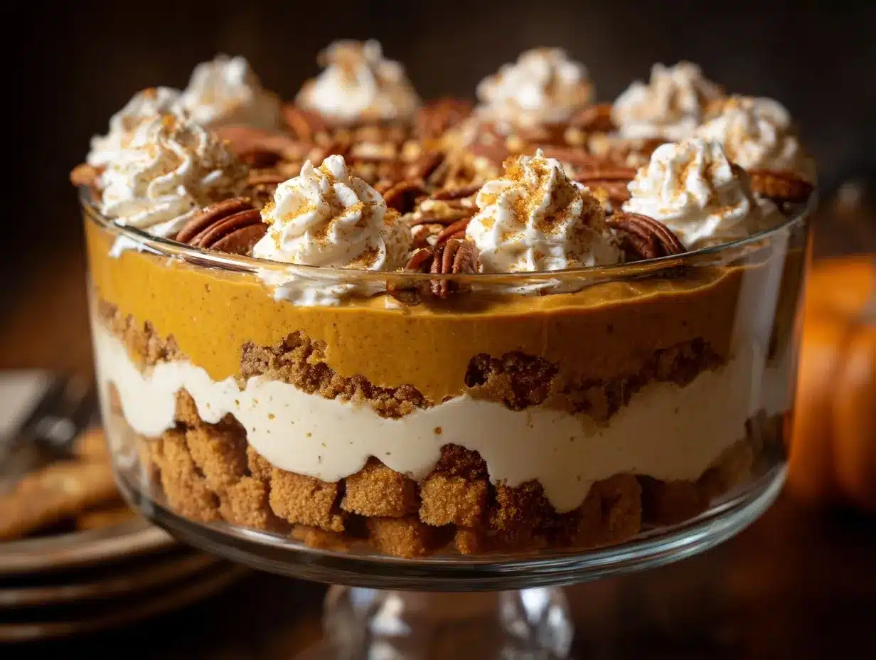 Maple Pecan Pumpkin Cheesecake Trifle preparation steps