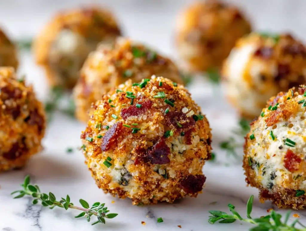 mini bacon ranch cheeseballs - featured image