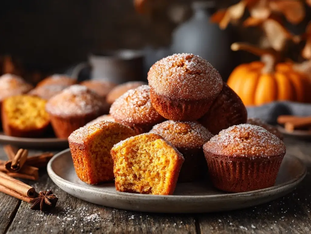 mini pumpkin muffins - featured image