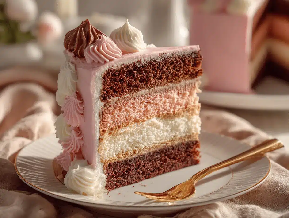 Neapolitan cake recipe preparation steps
