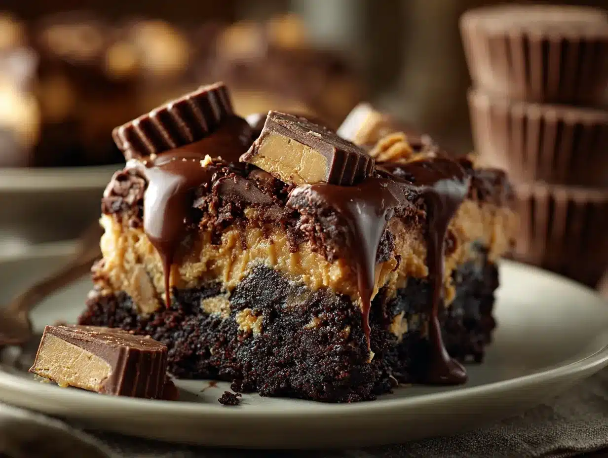 Peanut Butter Cup Dump Cake preparation steps