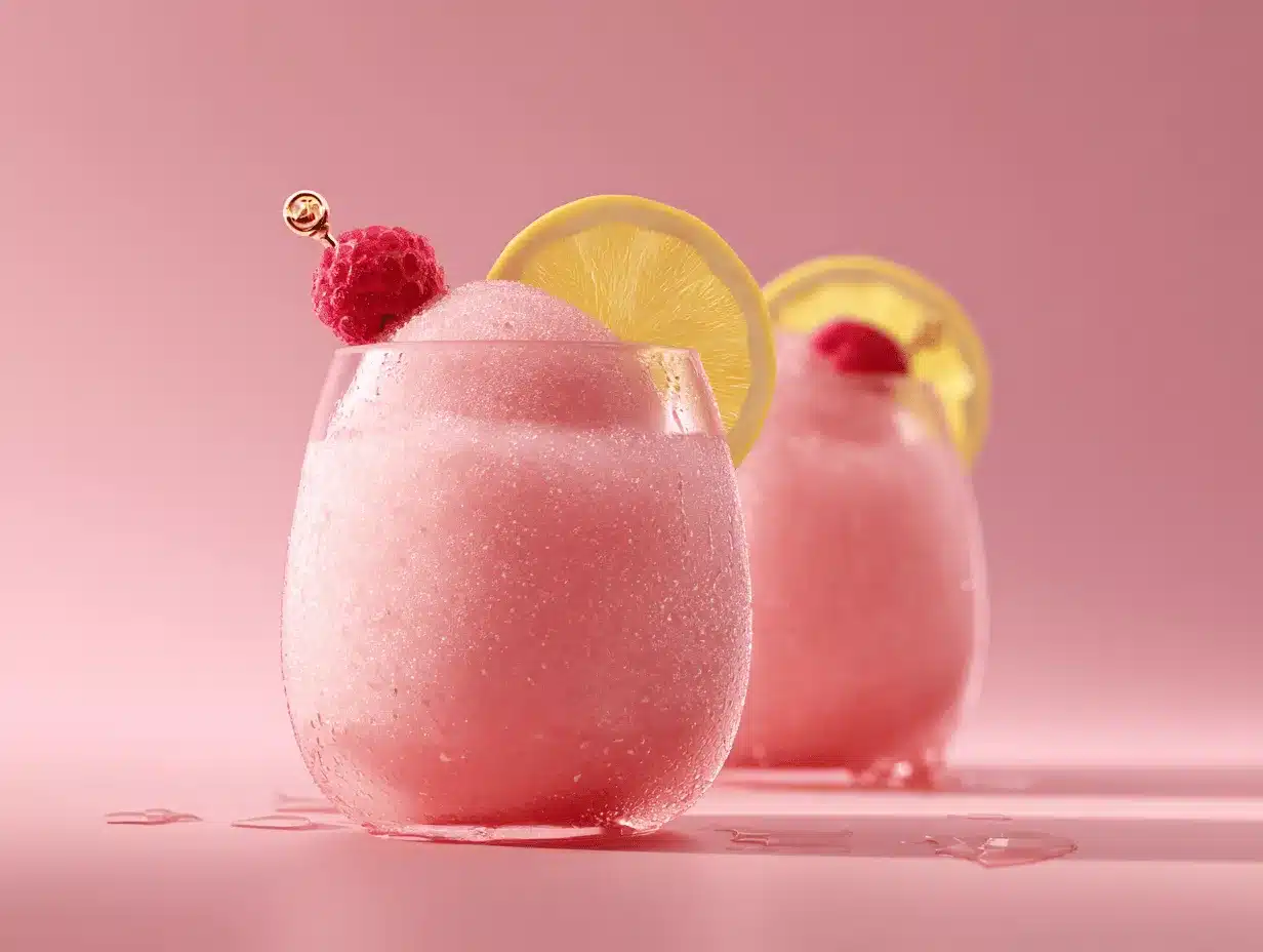 pink lemonade frosé cocktail preparation steps