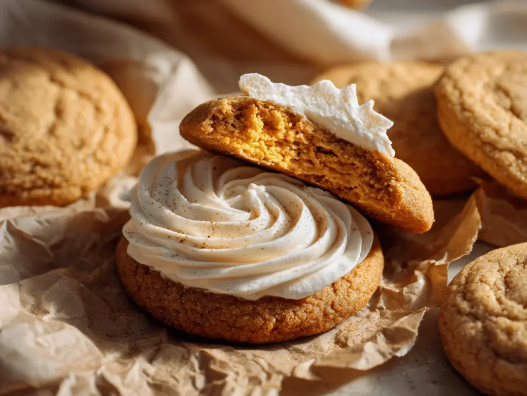 pumpkin cheesecake stuffed sugar cookies - featured image