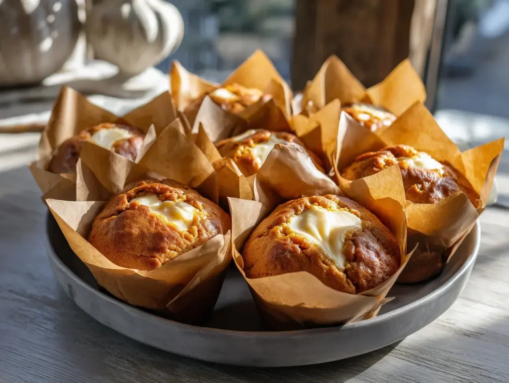 pumpkin cream cheese muffins - featured image