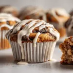 pumpkin spice cinnamon roll muffins - featured image