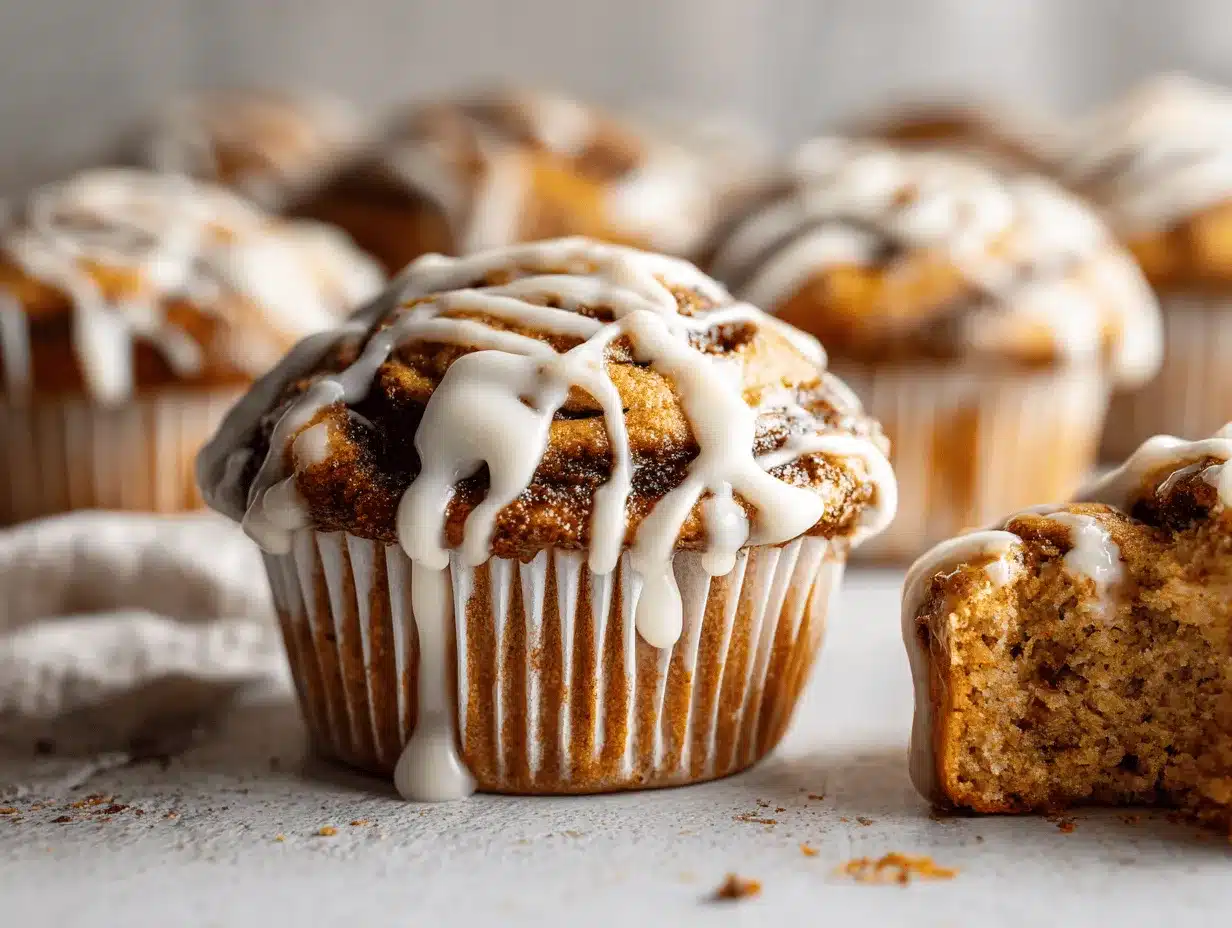 pumpkin spice cinnamon roll muffins preparation steps