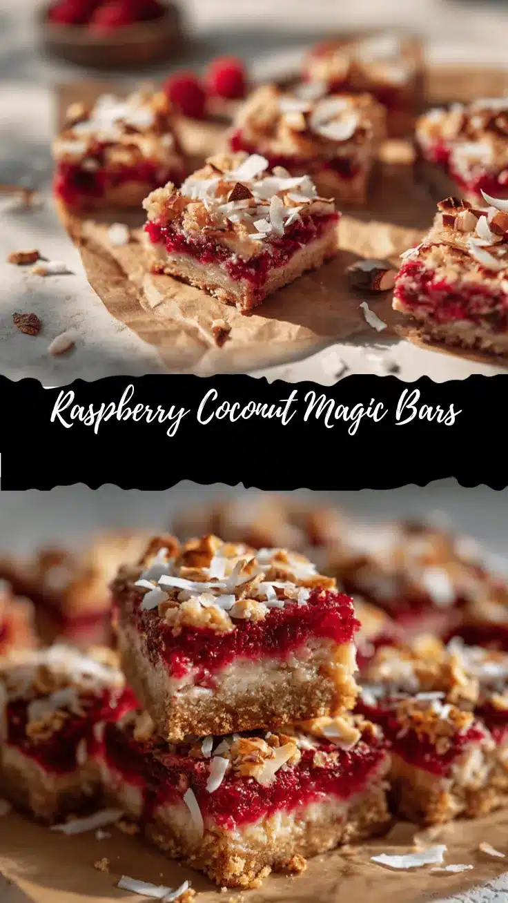 raspberry coconut magic bars recipe