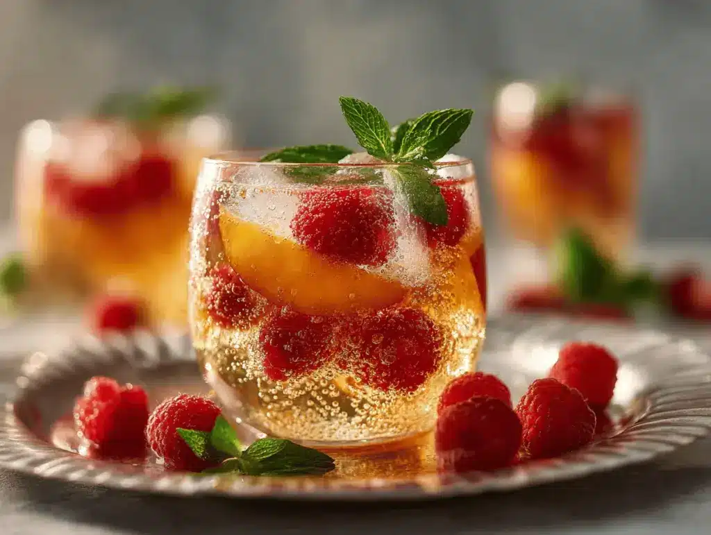 raspberry peach sangria - featured image