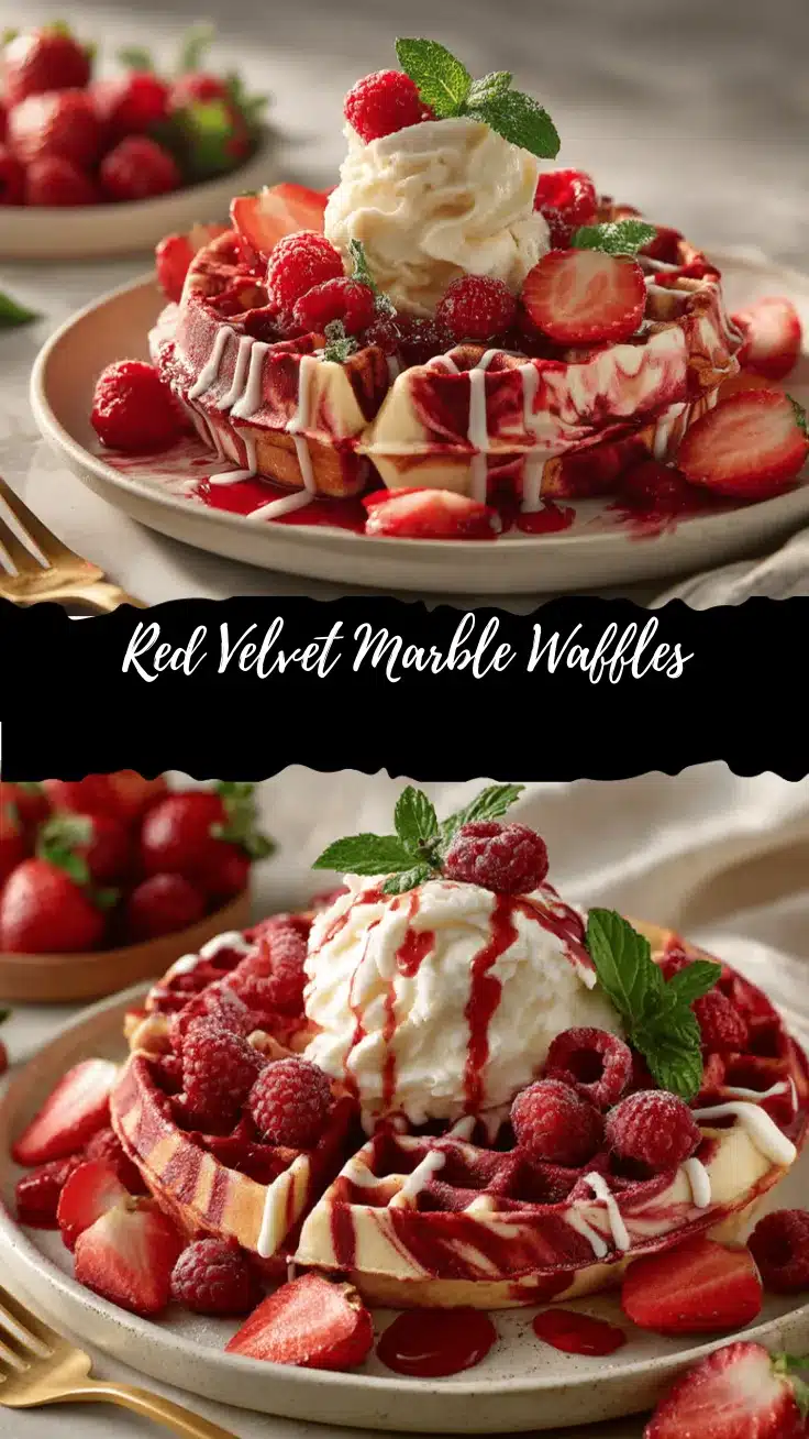 red velvet marble waffles recipe