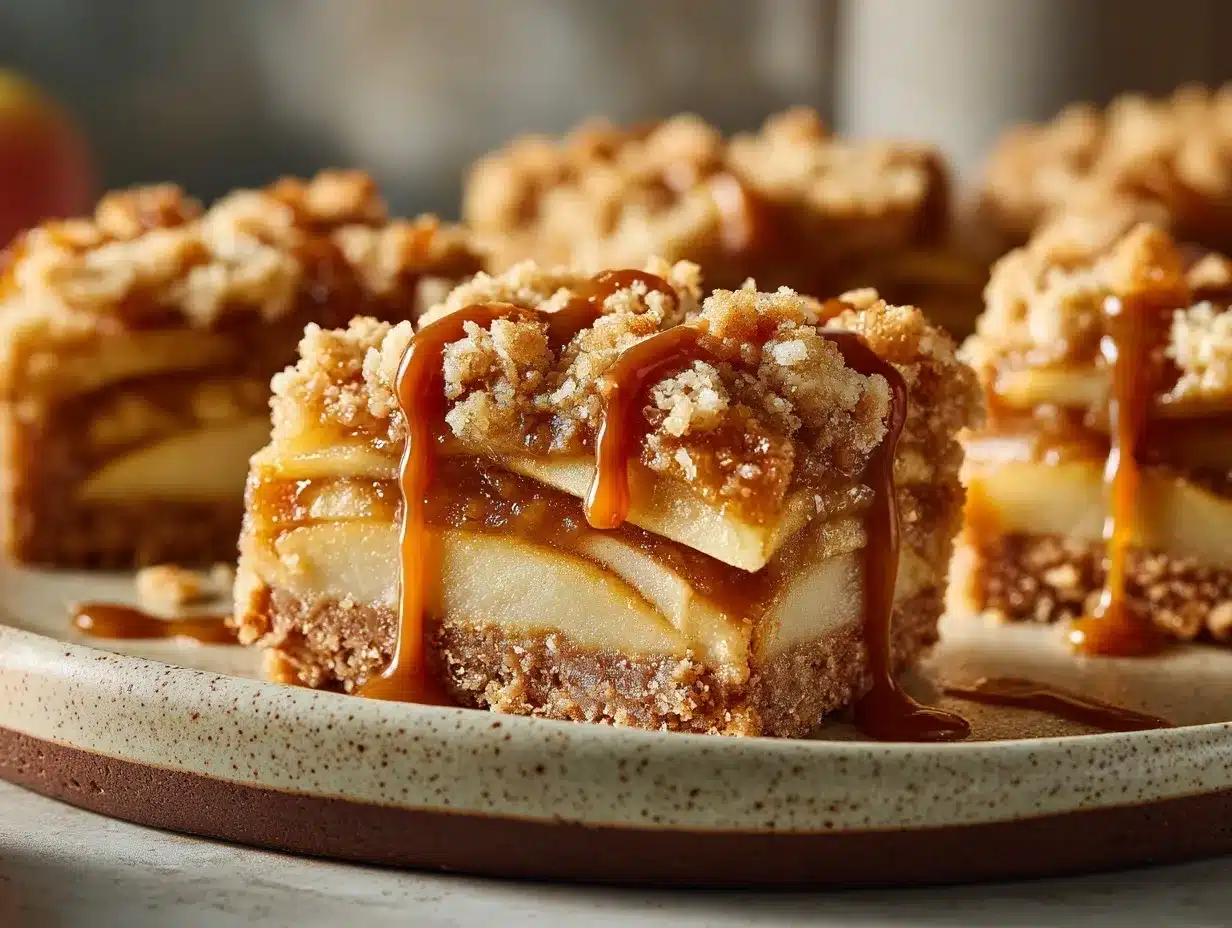Salted Caramel Apple Bars preparation steps