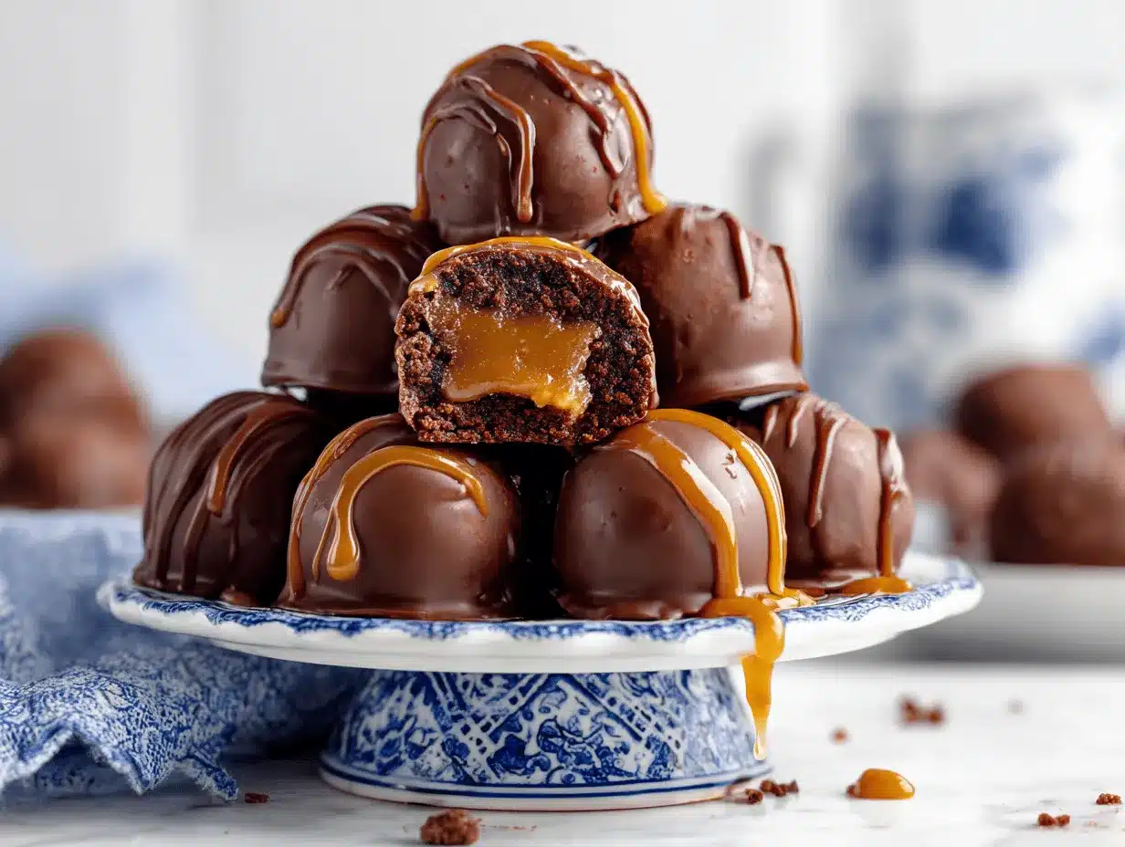 salted caramel brownie truffles preparation steps