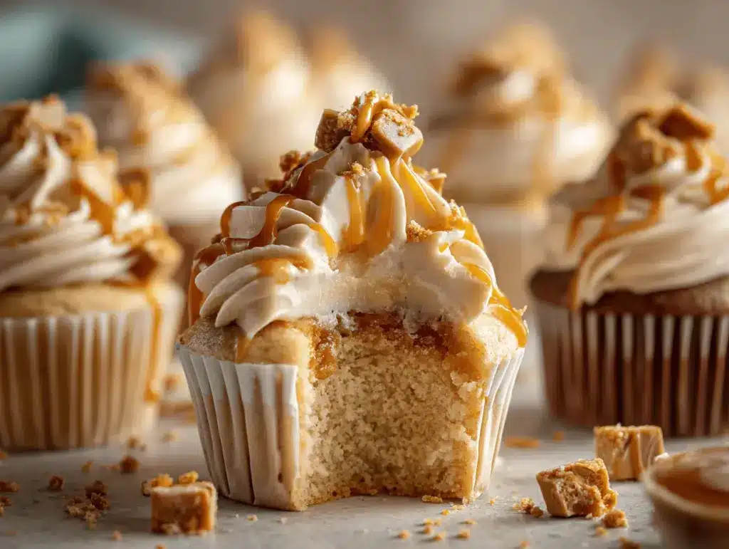 Salted Caramel Crunch Butterbeer Cupcakes - featured image
