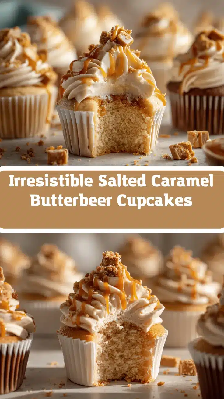 Salted Caramel Crunch Butterbeer Cupcakes recipe