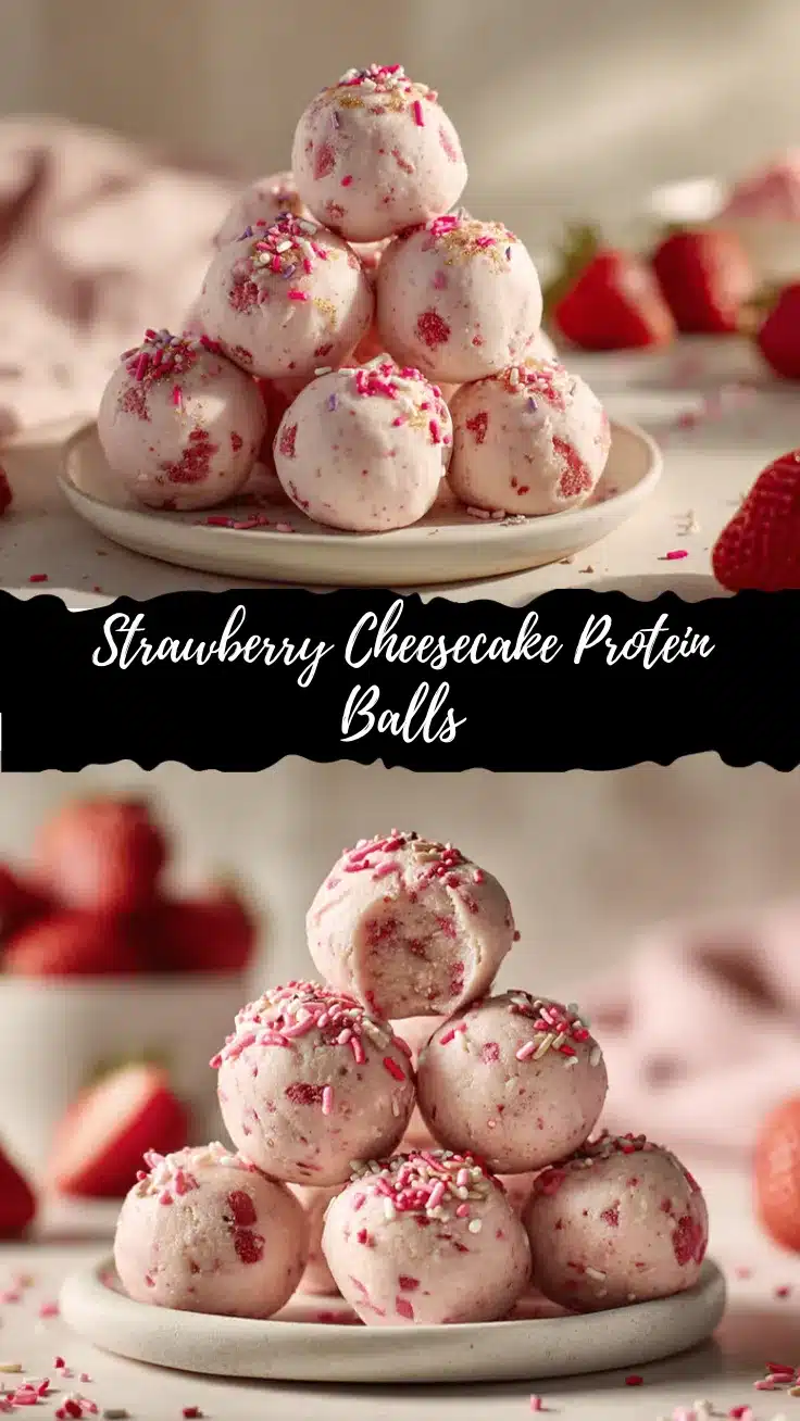 strawberry cheesecake protein balls recipe