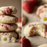 strawberry cheesecake stuffed cookies - featured image