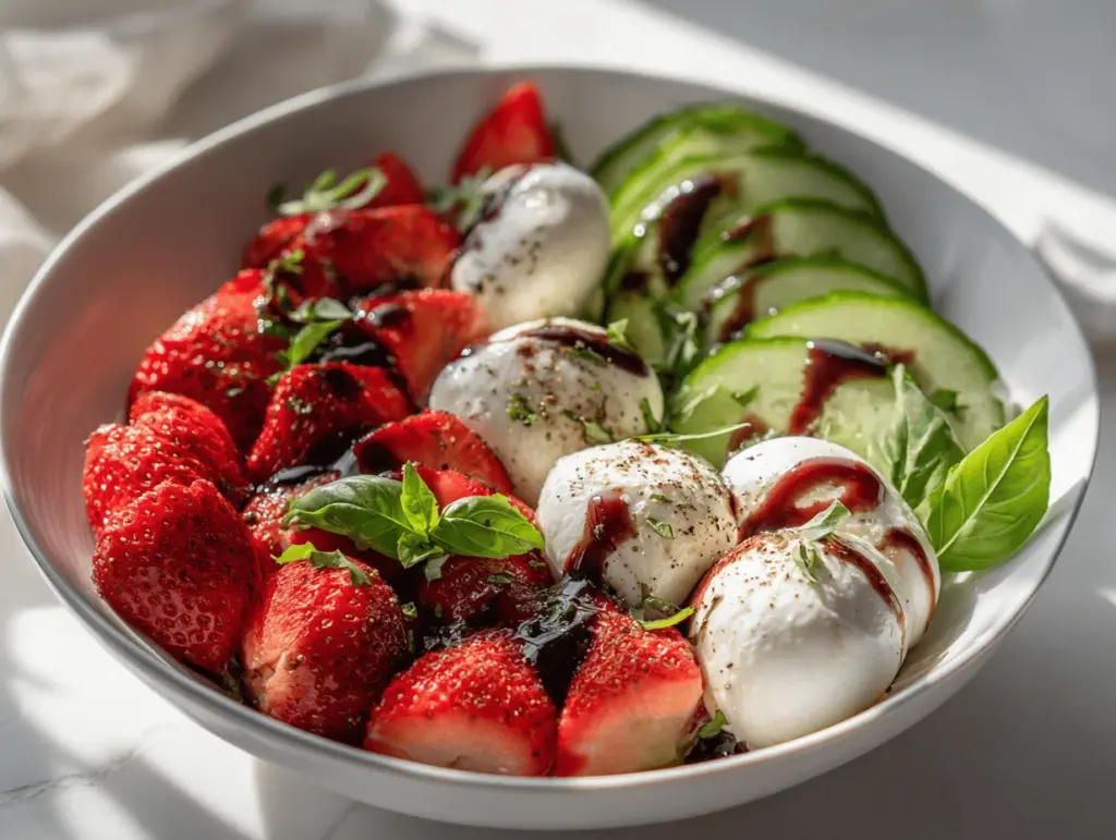 Strawberry Cucumber Caprese Salad - featured image