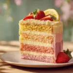 strawberry lemonade ombre layer cake - featured image