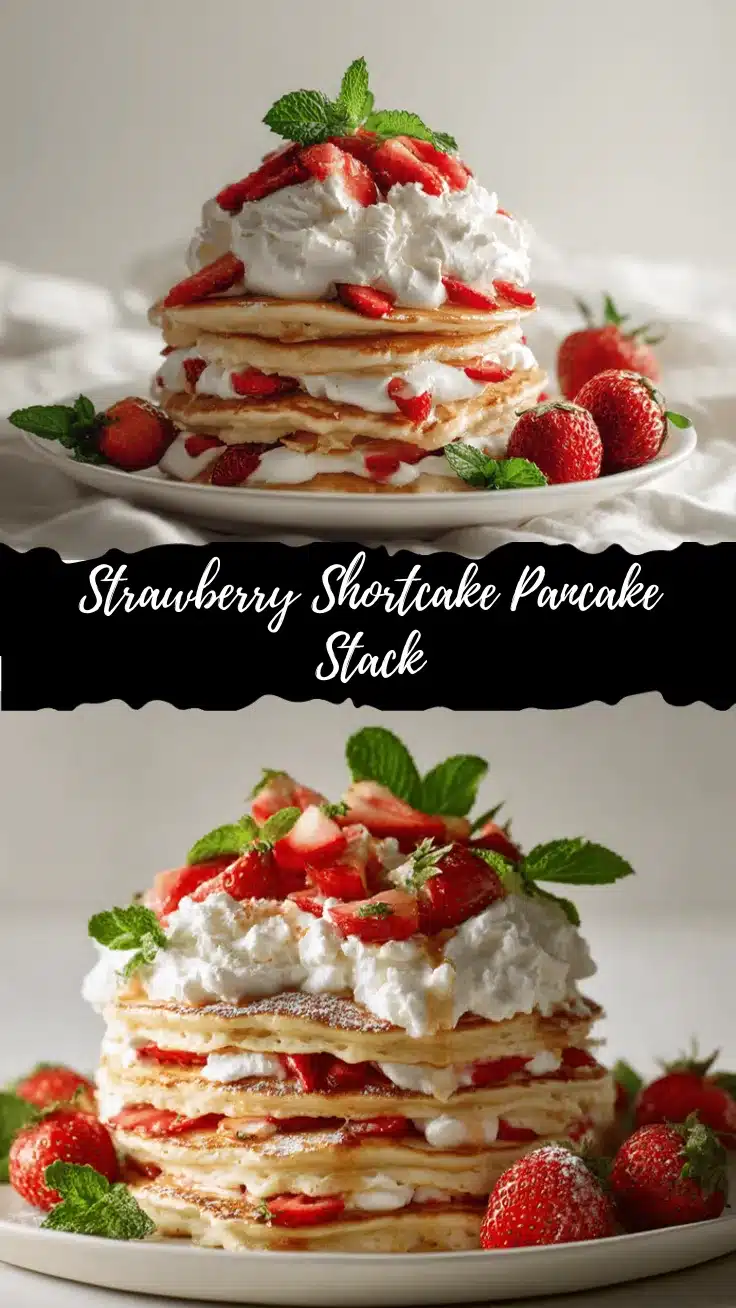 strawberry shortcake pancake stack recipe