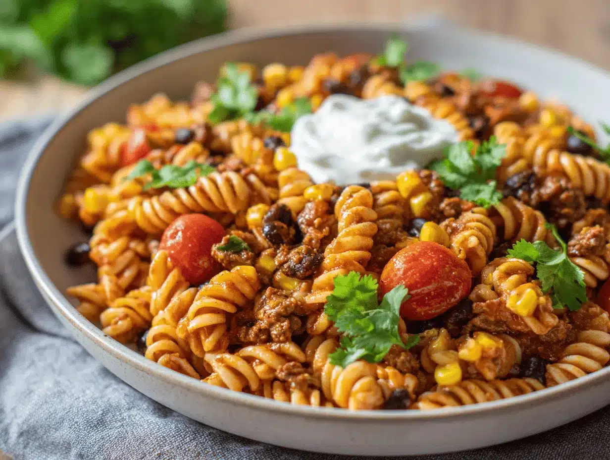 Taco Pasta Salad preparation steps
