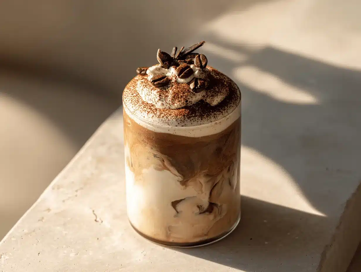 tiramisu iced latte preparation steps