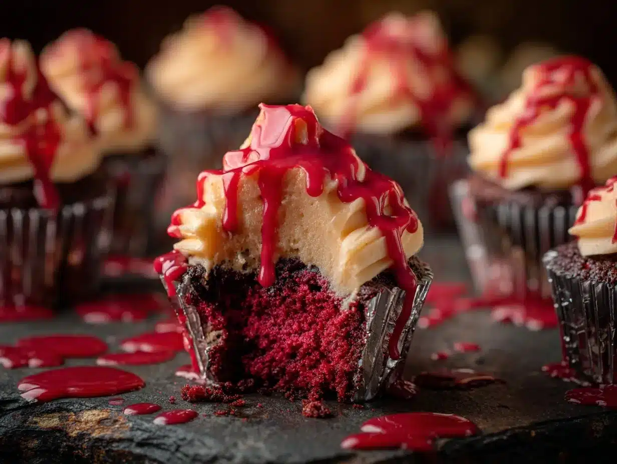 Vampire Bite Cupcakes preparation steps