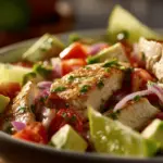 zesty lime chicken and avocado salad - featured image