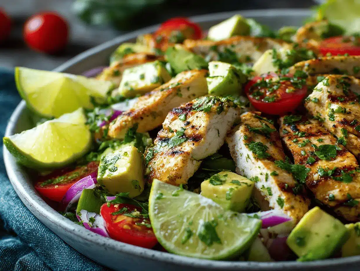 zesty lime chicken and avocado salad preparation steps