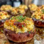 boursin-stuffed mushrooms - featured image