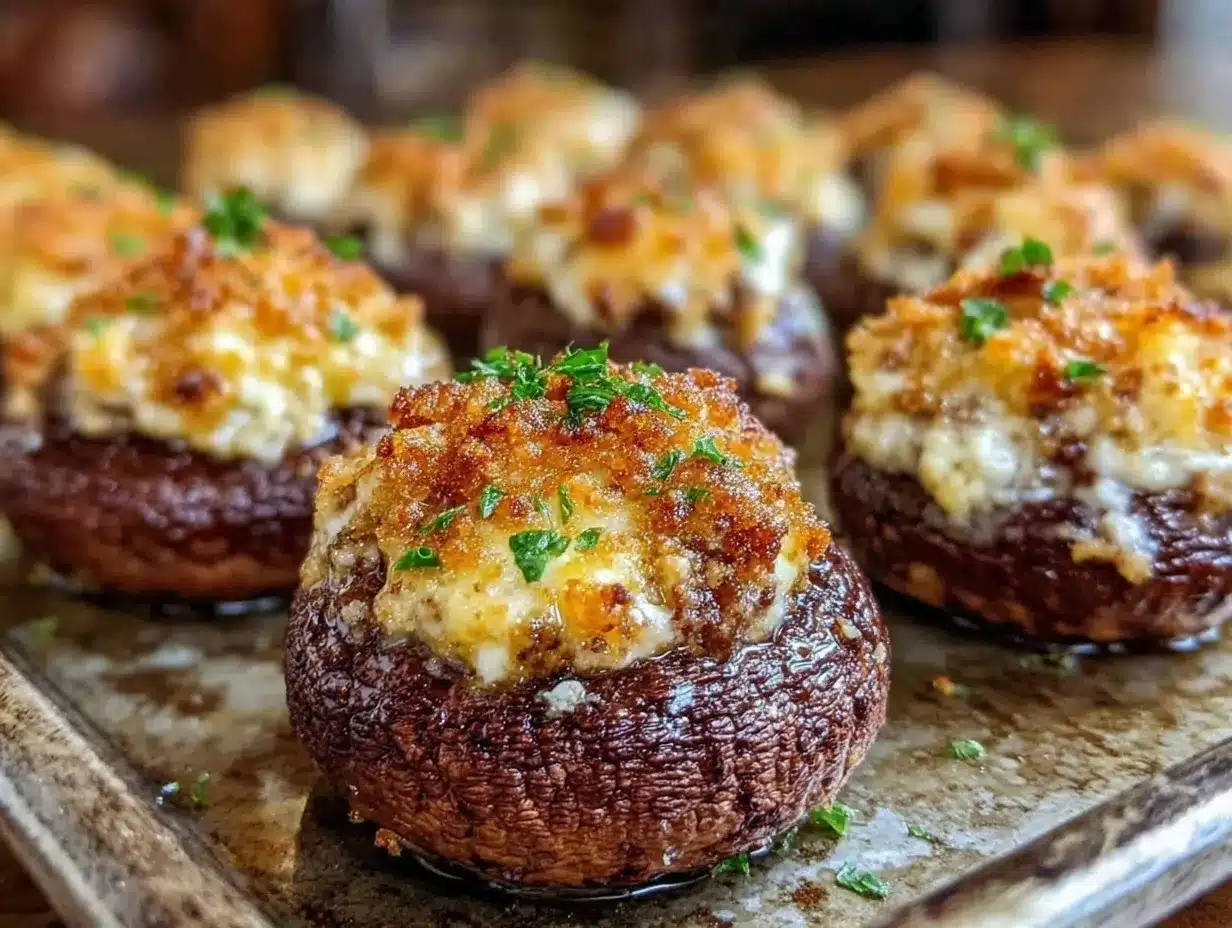 boursin-stuffed mushrooms preparation steps