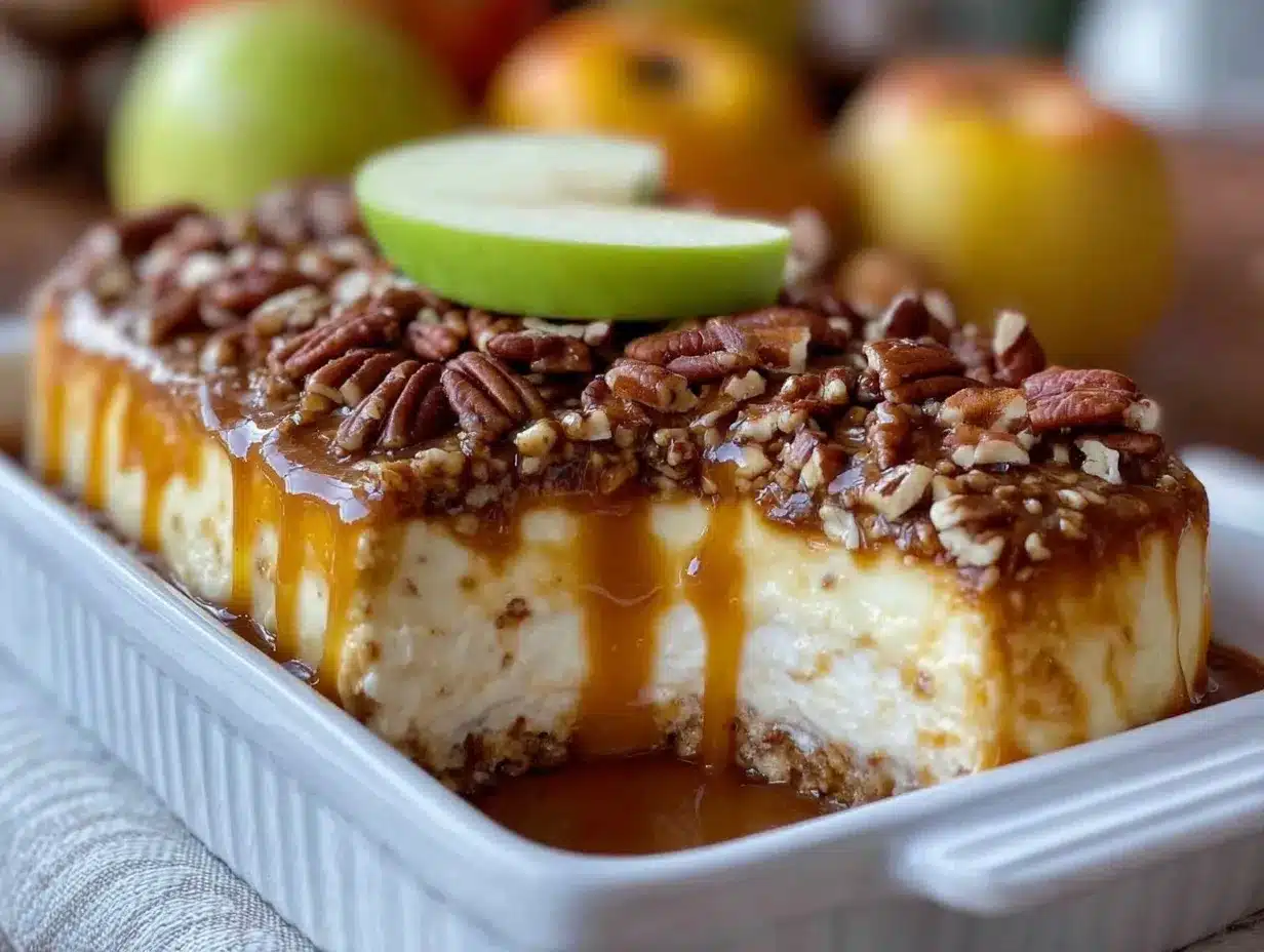 caramel apple cheesecake dip preparation steps