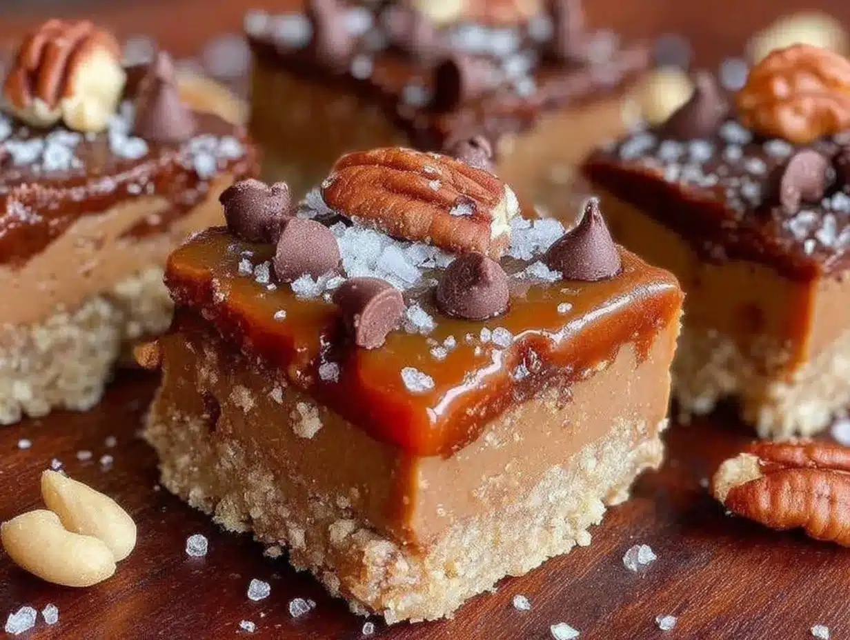 caramel chocolate crunch bars preparation steps