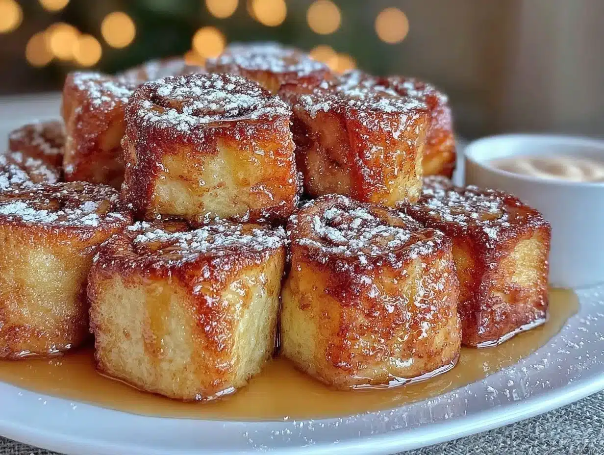 Cinnamon Roll French Toast Bites preparation steps