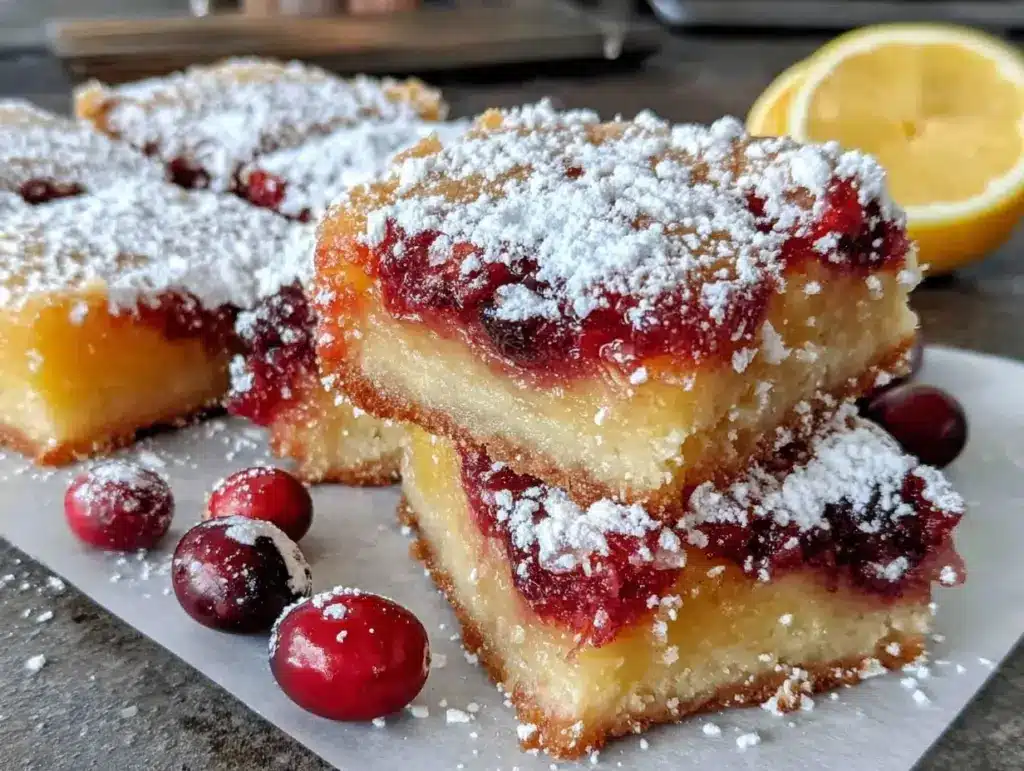 cranberry lemon bars - featured image