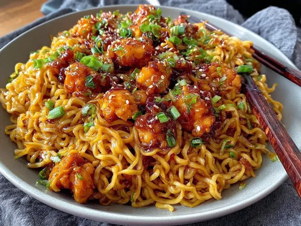 garlic chicken noodles - featured image